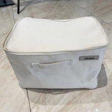 Load image into Gallery viewer, Sikobin Non-metal storage boxes Foldable Storage Box 1 Pack, Washable Linen Storage Basket with Lid and Leather Handles for Home Bedroom Closet Office