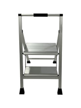 Load image into Gallery viewer, Sikobin 2-Step Step Stool with Handle | Non-Slip Rubber Feet | Wide Treads | Lightweight Sturdy Metal Step Stool for Home and Garage - 300 lb Capacity (Steel)
