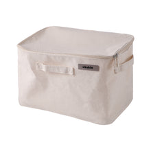Load image into Gallery viewer, Sikobin Non-metal storage boxes Foldable Storage Box 1 Pack, Washable Linen Storage Basket with Lid and Leather Handles for Home Bedroom Closet Office
