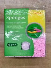 Load image into Gallery viewer, Sinkich Compressed Cellulose Kitchen Sponges 4Pack,Non-Scratch Biodegradable Natural Sponge Scrub for Dishes Cleaning