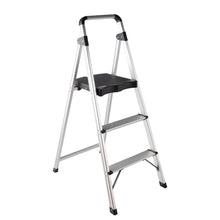 Load image into Gallery viewer, Topfun New Topfun Folding 3 Step Ladder, Safety Lock Design, Sturdy Steel Ladder with Convenient Handgrip and Anti-Slip Wide Pedal, 300lbs Capacity, Portable Foldable Step Stool (3-Step)