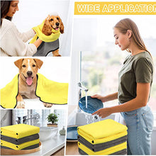 Load image into Gallery viewer, Dokidoge Cotton towels Super Absorbent Microfiber Dog Towel for Small Medium Large Dogs and Cat, Yellow & Grey