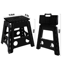 Load image into Gallery viewer, Topfun Folding Step Stool, 15 inch Non-Slip Footstool for Adults or Kids, Sturdy Safe Enough, Holds up to 300 Lb, Foldable Step Stools Storage/Open Easy, for Kitchen,Toilet,Office,RV (Black, 15inch)
