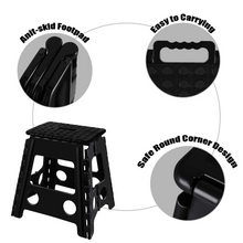 Load image into Gallery viewer, Topfun Folding Step Stool, 15 inch Non-Slip Footstool for Adults or Kids, Sturdy Safe Enough, Holds up to 300 Lb, Foldable Step Stools Storage/Open Easy, for Kitchen,Toilet,Office,RV (Black, 15inch)