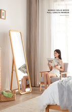 Load image into Gallery viewer, Sikobin Full Length Mirror Standing or Against Wall, Large Rectangular Bedroom Mirror Floor Mirror, Wall Mount Mirror,Solid Wood Frame, 165.08cm x 55.88cm
