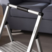 Load image into Gallery viewer, Sikobin 2-Step Step Stool with Handle | Non-Slip Rubber Feet | Wide Treads | Lightweight Sturdy Metal Step Stool for Home and Garage - 300 lb Capacity (Steel)