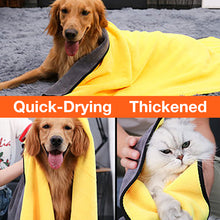 Load image into Gallery viewer, Dokidoge Cotton towels Super Absorbent Microfiber Dog Towel for Small Medium Large Dogs and Cat, Yellow &amp; Grey 
