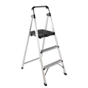 Topfun New Topfun Folding 3 Step Ladder, Safety Lock Design, Sturdy Steel Ladder with Convenient Handgrip and Anti-Slip Wide Pedal, 300lbs Capacity, Portable Foldable Step Stool (3-Step)