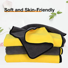 Load image into Gallery viewer, Dokidoge Cotton towels Super Absorbent Microfiber Dog Towel for Small Medium Large Dogs and Cat, Yellow &amp; Grey 
