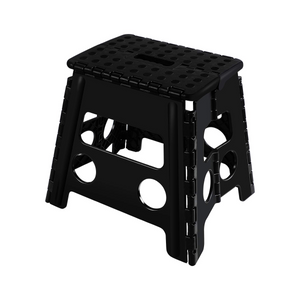 Topfun Folding Step Stool, 13 inch Non-Slip Footstool for Adults or Kids, Sturdy Safe Enough, Holds up to 300 Lb, Foldable Step Stools Storage/Open Easy, for Kitchen,Toilet,Office,RV (Black, 13inch)