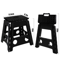 Load image into Gallery viewer, Topfun Folding Step Stool, 15 inch Non-Slip Footstool for Adults or Kids, Sturdy Safe Enough, Holds up to 300 Lb, Foldable Step Stools Storage/Open Easy, for Kitchen,Toilet,Office,RV (Black, 15inch)
