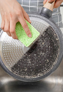 Sinkich Compressed Cellulose Kitchen Sponges  4Pack,Non-Scratch Biodegradable Natural Sponge Scrub for Dishes Cleaning